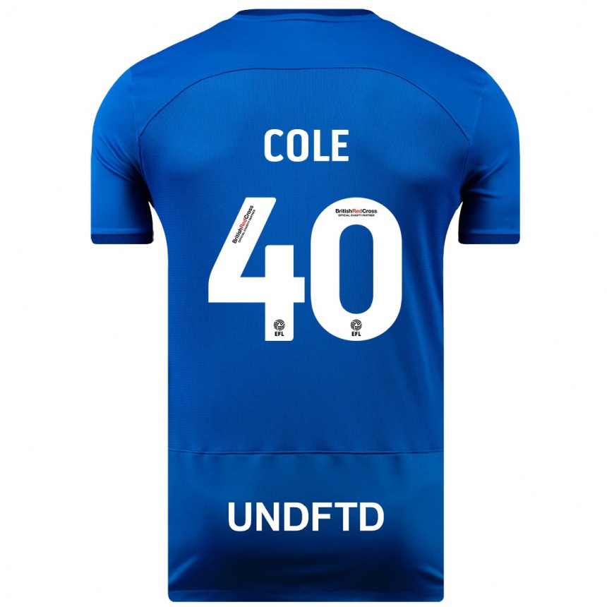 キッズフットボールデルフィー・コール#40青ホームシャツ2023/24ジャージーユニフォーム