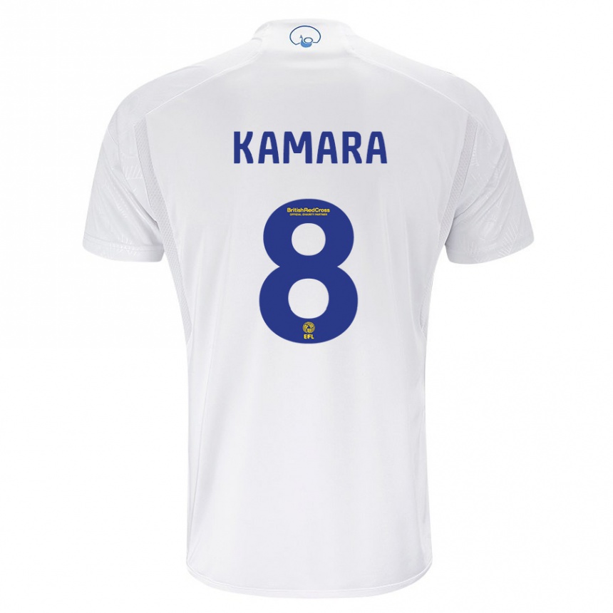 キッズフットボールグレン・カマラ#8白ホームシャツ2023/24ジャージーユニフォーム