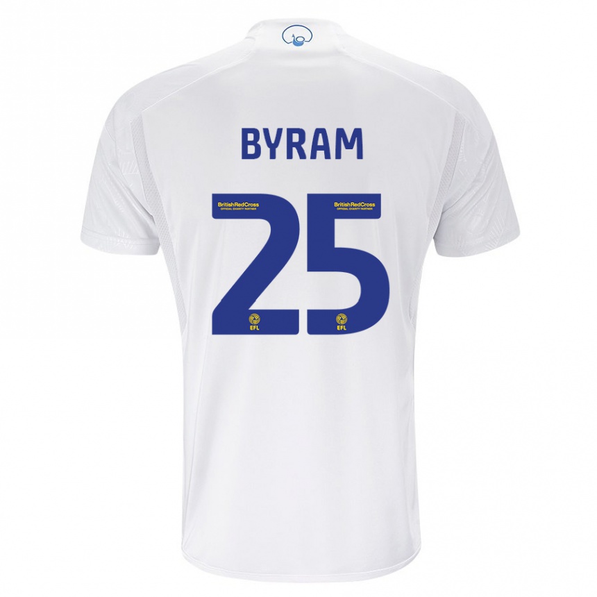 キッズフットボールサム・バイラム#25白ホームシャツ2023/24ジャージーユニフォーム