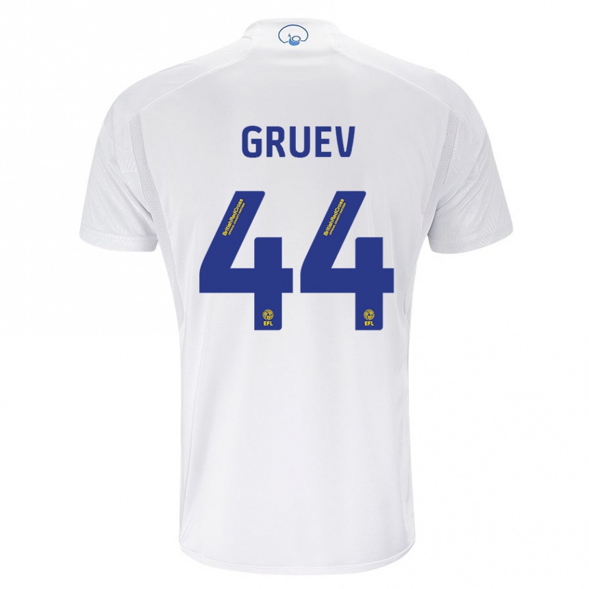 キッズフットボールイリア・グルエフ#44白ホームシャツ2023/24ジャージーユニフォーム