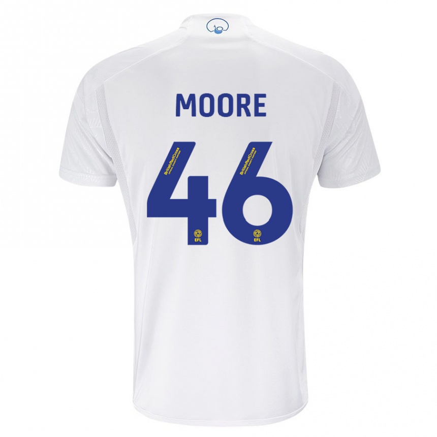 キッズフットボールクリスタン・リチャード・ムーア#46白ホームシャツ2023/24ジャージーユニフォーム