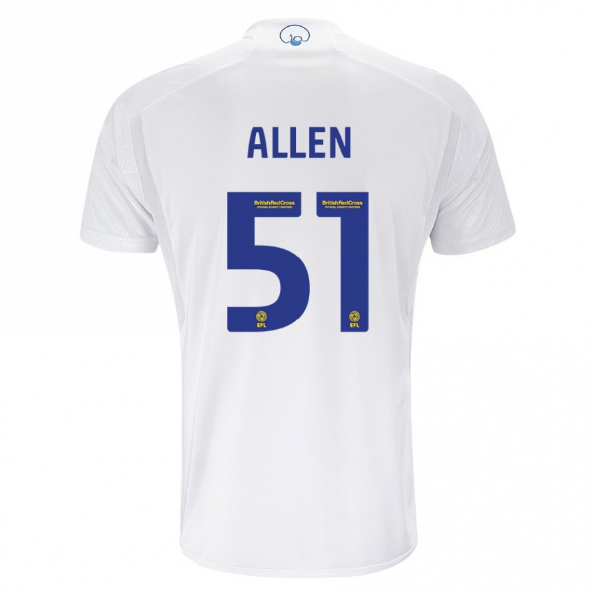 キッズフットボールチャーリー・アレン#51白ホームシャツ2023/24ジャージーユニフォーム