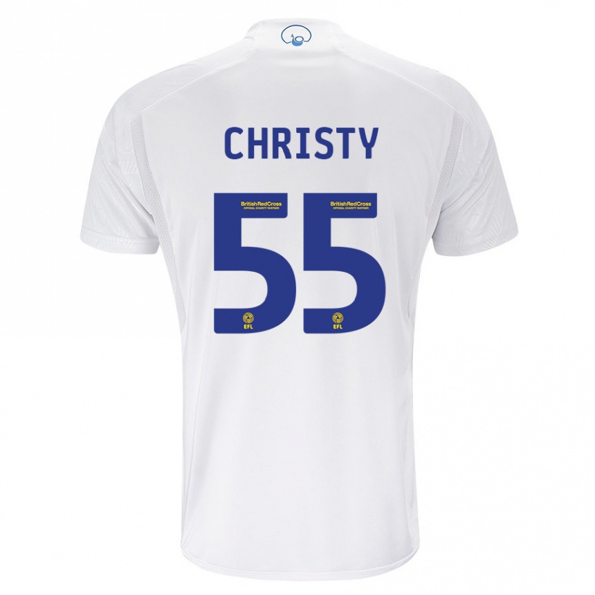キッズフットボールハリー・トーマス・クリスティー#55白ホームシャツ2023/24ジャージーユニフォーム