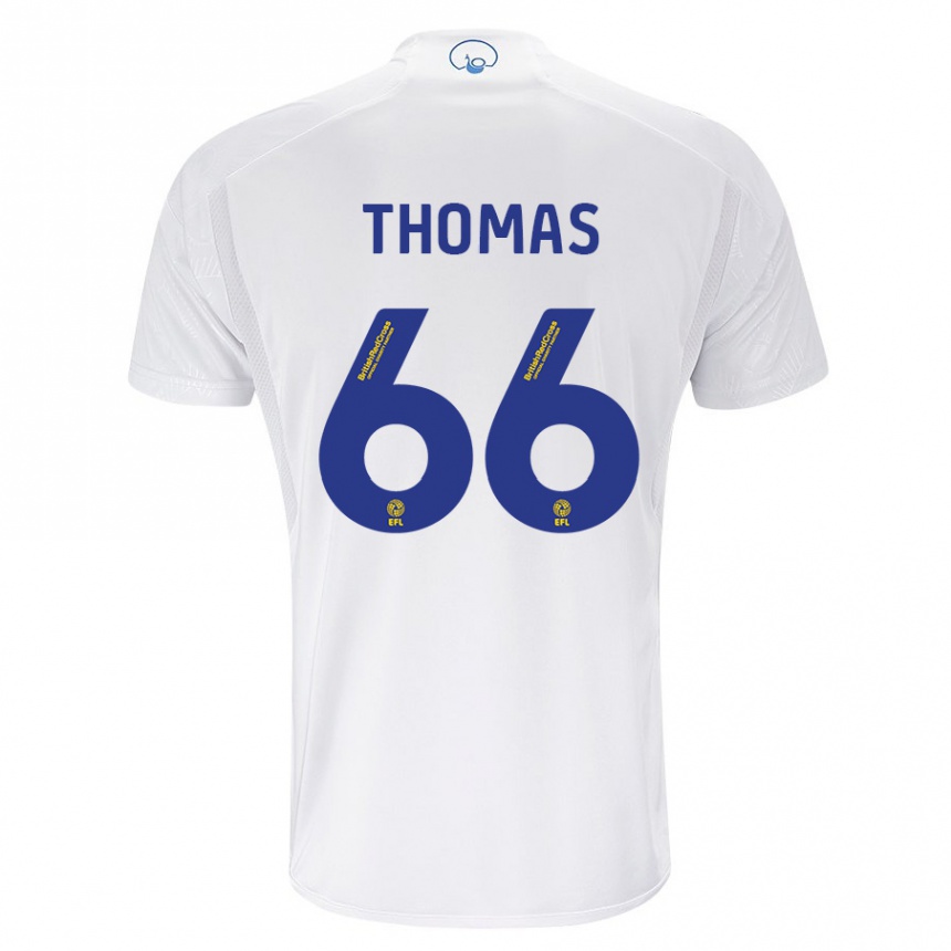 キッズフットボールルカ・トーマス#66白ホームシャツ2023/24ジャージーユニフォーム