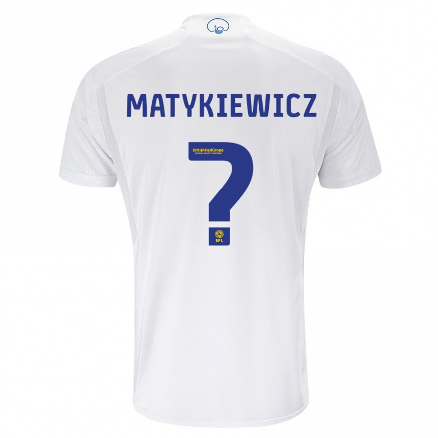 キッズフットボールルーク・マティキエヴィチ#0白ホームシャツ2023/24ジャージーユニフォーム