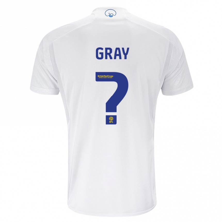 キッズフットボールハリー・グレイ#0白ホームシャツ2023/24ジャージーユニフォーム
