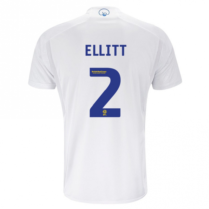 キッズフットボールイジー・エリット#2白ホームシャツ2023/24ジャージーユニフォーム