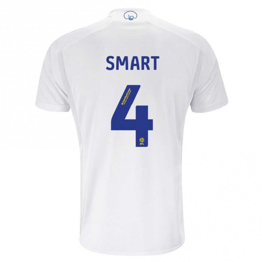 キッズフットボールオリビア・スマート#4白ホームシャツ2023/24ジャージーユニフォーム