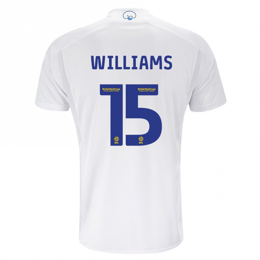 キッズフットボールペイジ・ウィリアムズ#15白ホームシャツ2023/24ジャージーユニフォーム