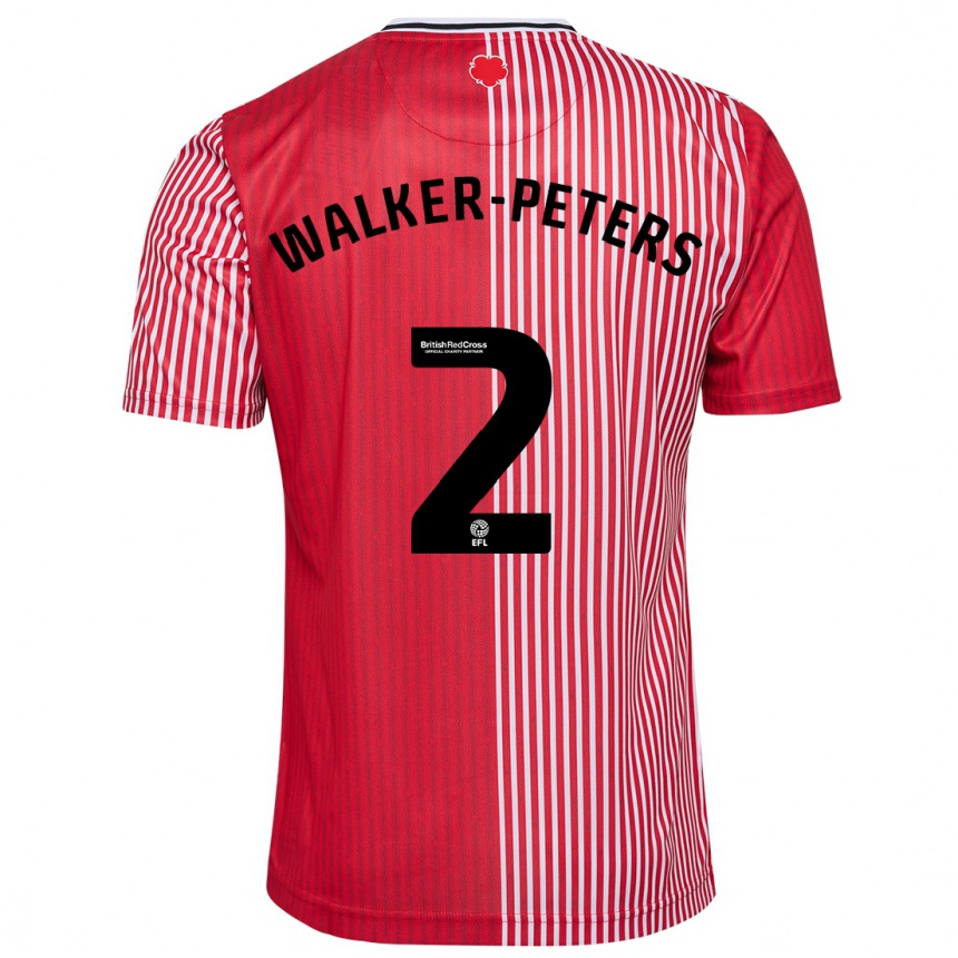 キッズフットボールカイル・ウォーカー＝ピータース#2赤ホームシャツ2023/24ジャージーユニフォーム