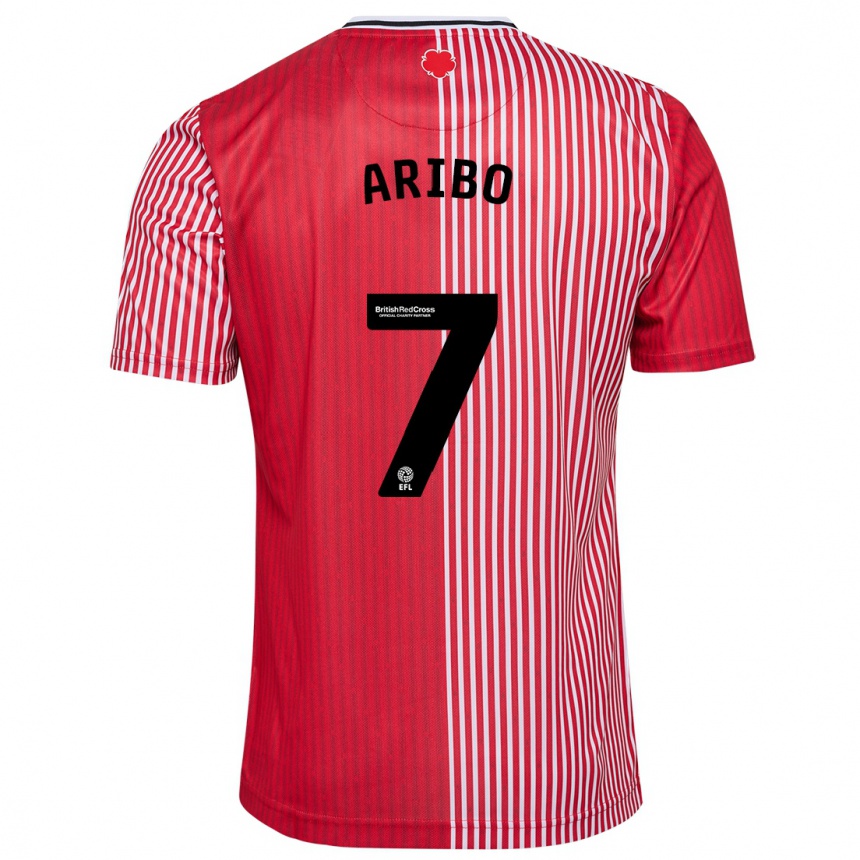 キッズフットボールジョー・アリボ#7赤ホームシャツ2023/24ジャージーユニフォーム