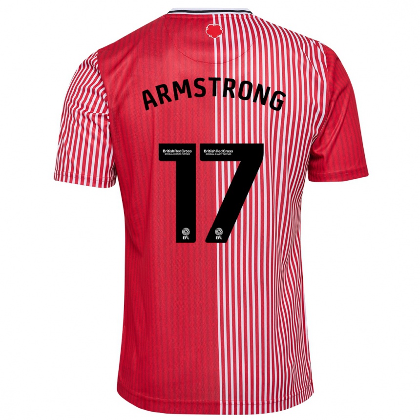 キッズフットボールスチュアート・アームストロング#17赤ホームシャツ2023/24ジャージーユニフォーム