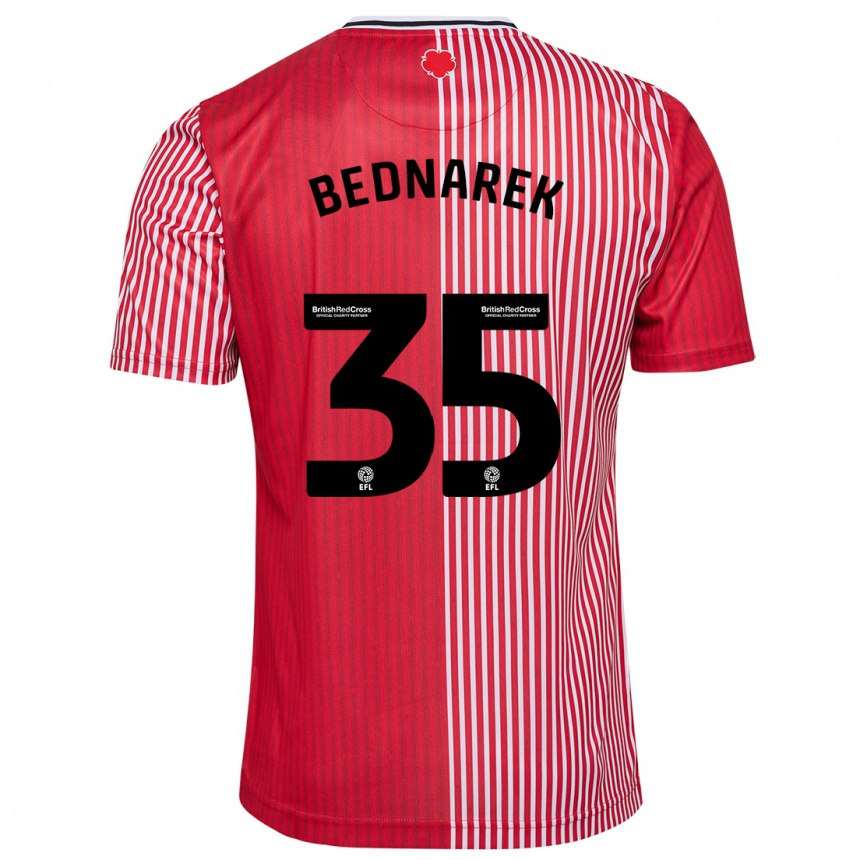 キッズフットボールヤン・ベドナレク#35赤ホームシャツ2023/24ジャージーユニフォーム