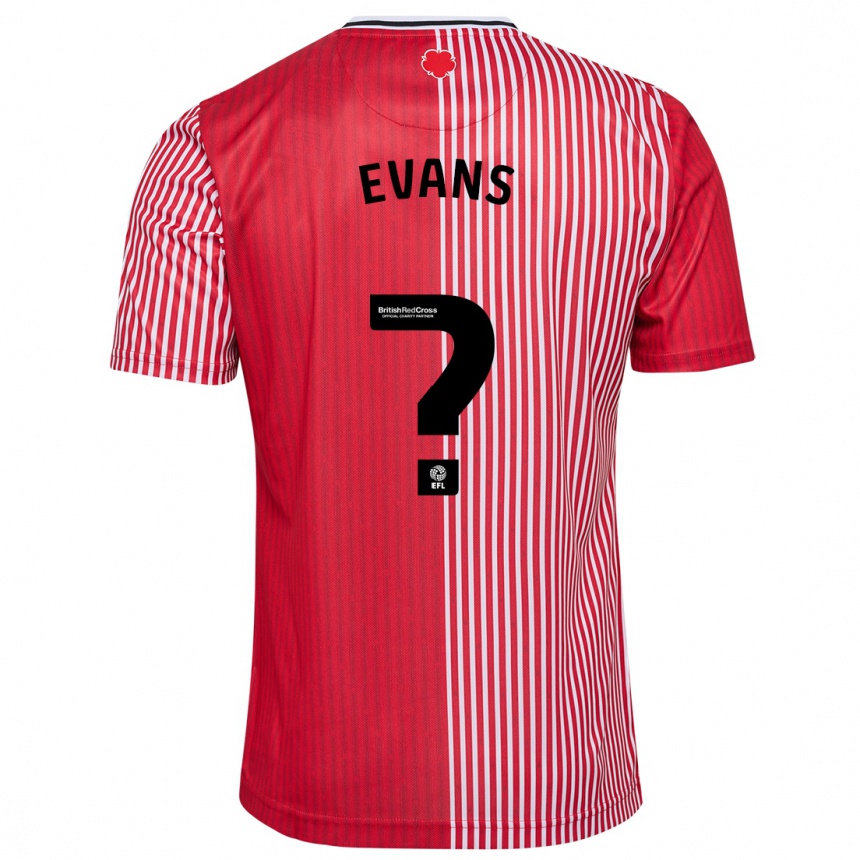 キッズフットボールレジー・エヴァンス#0赤ホームシャツ2023/24ジャージーユニフォーム