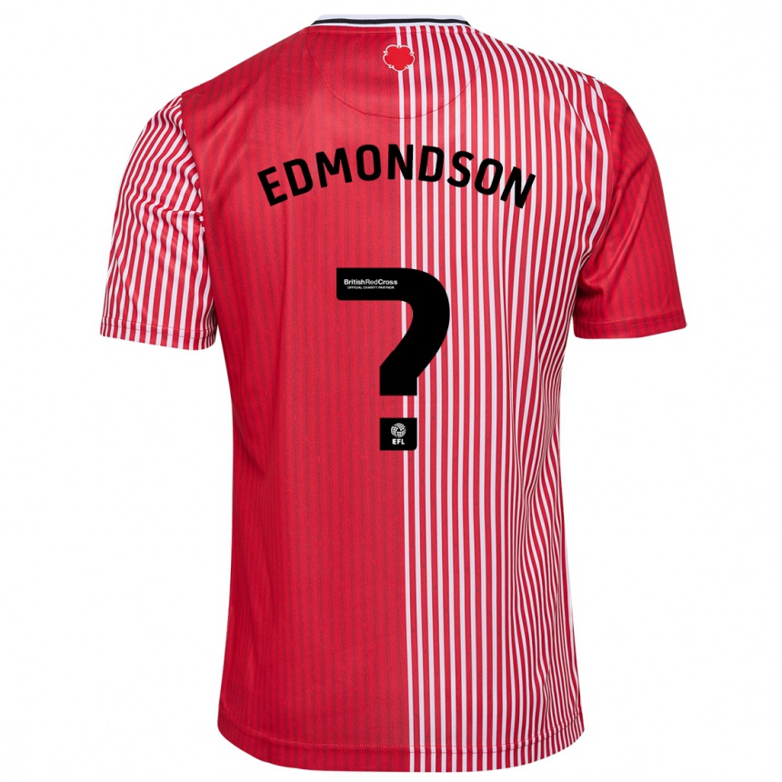 キッズフットボールタイラー・エドモンソン#0赤ホームシャツ2023/24ジャージーユニフォーム