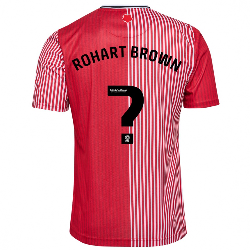 キッズフットボールティエリー・ロアール＝ブラウン#0赤ホームシャツ2023/24ジャージーユニフォーム