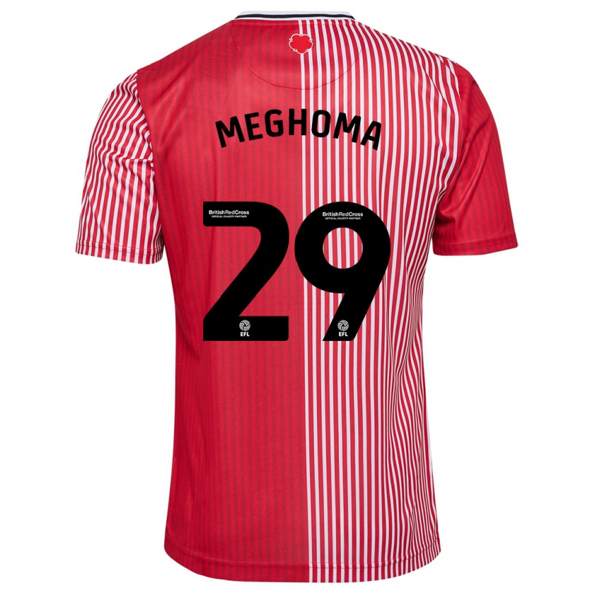 キッズフットボールジョイデン・メグマ#29赤ホームシャツ2023/24ジャージーユニフォーム