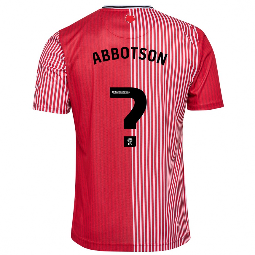 キッズフットボールオスカー・アボットソン#0赤ホームシャツ2023/24ジャージーユニフォーム