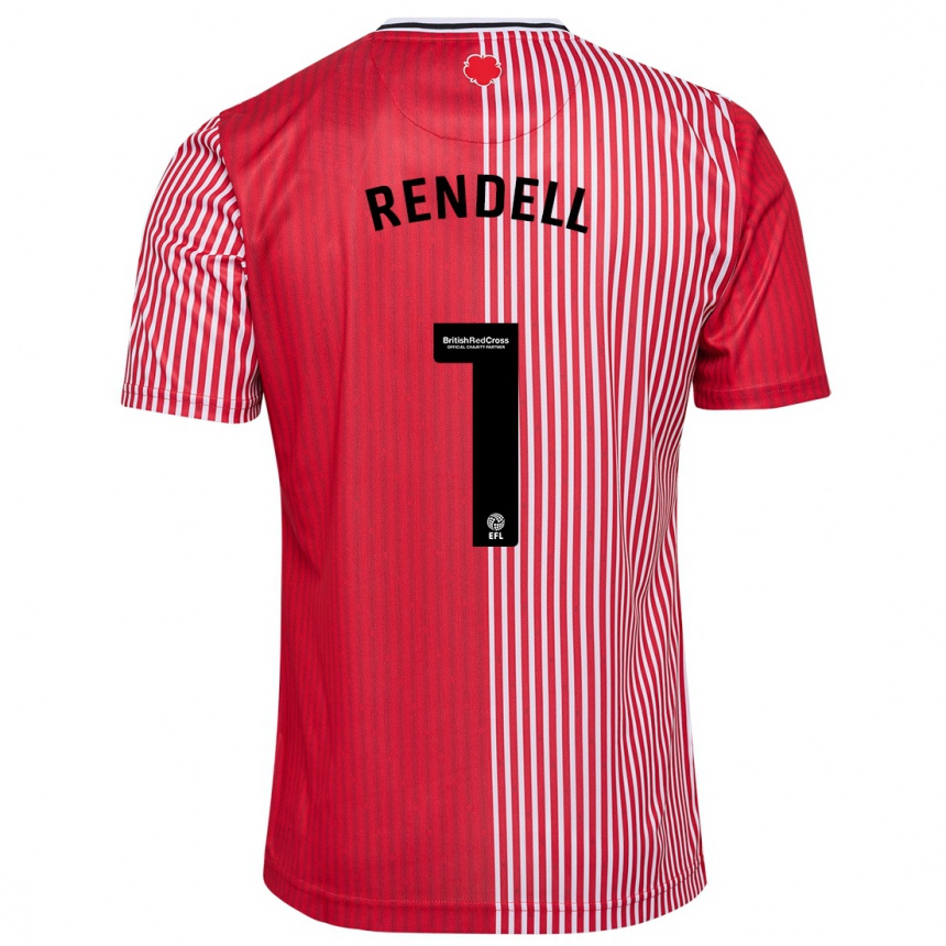 キッズフットボールケイラ・レンデル#1赤ホームシャツ2023/24ジャージーユニフォーム