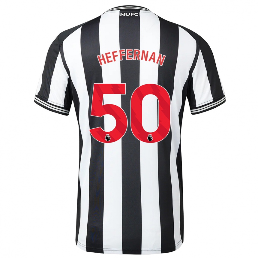 キッズフットボールカハル・ヘファーナン#50黒、白ホームシャツ2023/24ジャージーユニフォーム