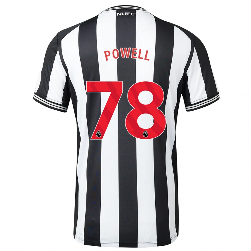 キッズフットボールハリー・パウエル#78黒、白ホームシャツ2023/24ジャージーユニフォーム