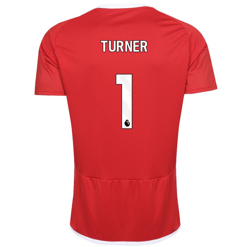 キッズフットボールマット・ターナー#1赤ホームシャツ2023/24ジャージーユニフォーム