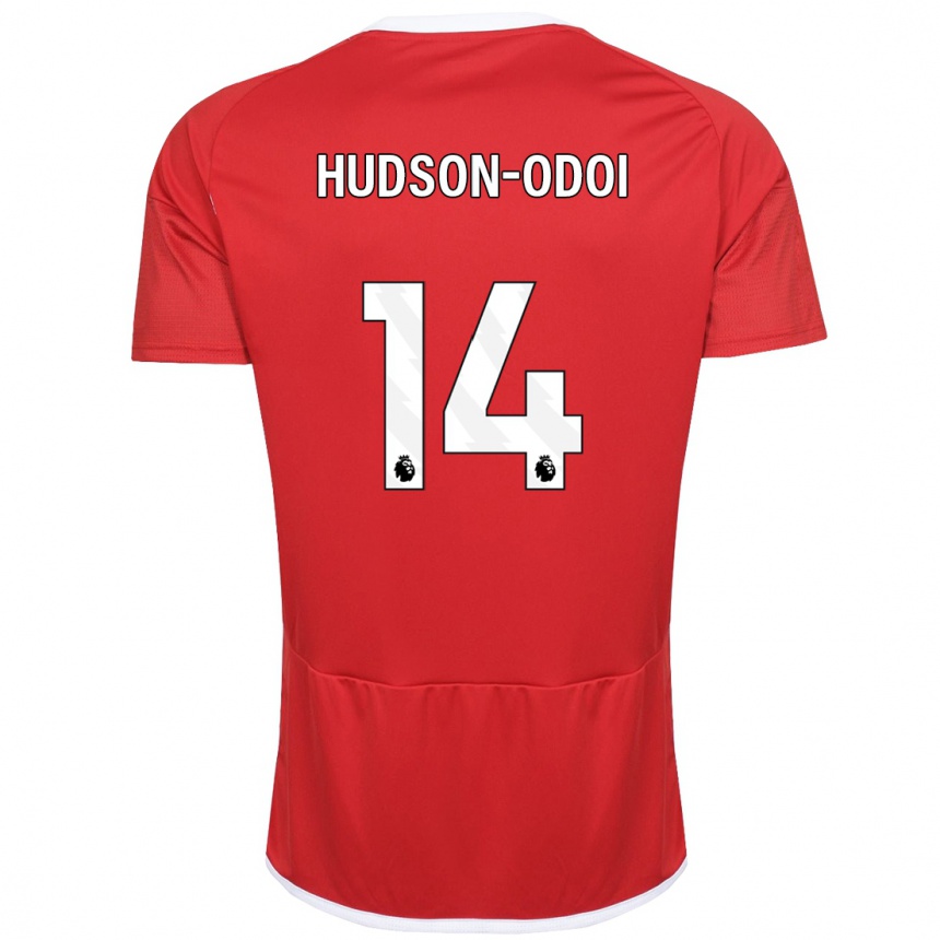 キッズフットボールカラム・ハドソン＝オドイ#14赤ホームシャツ2023/24ジャージーユニフォーム