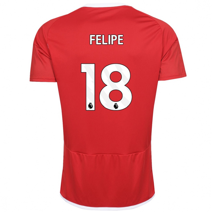 キッズフットボールフェリペ#18赤ホームシャツ2023/24ジャージーユニフォーム