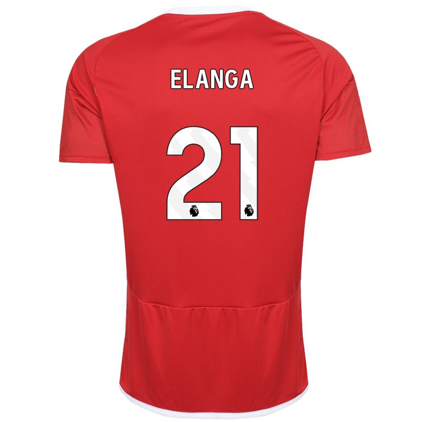キッズフットボールアントニー・エランガ#21赤ホームシャツ2023/24ジャージーユニフォーム
