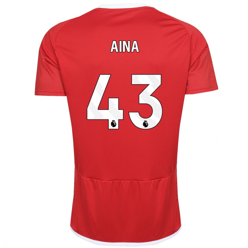 キッズフットボールオラ・アイナ#43赤ホームシャツ2023/24ジャージーユニフォーム