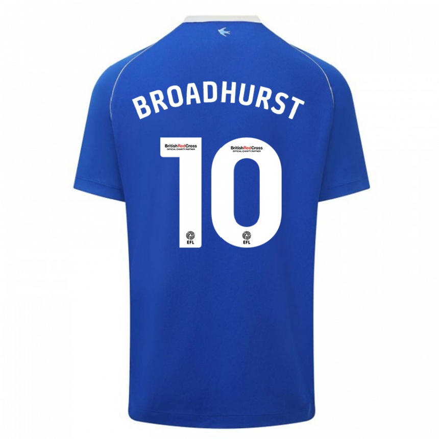 キッズフットボールダニエル・ブロードハースト#10青ホームシャツ2023/24ジャージーユニフォーム