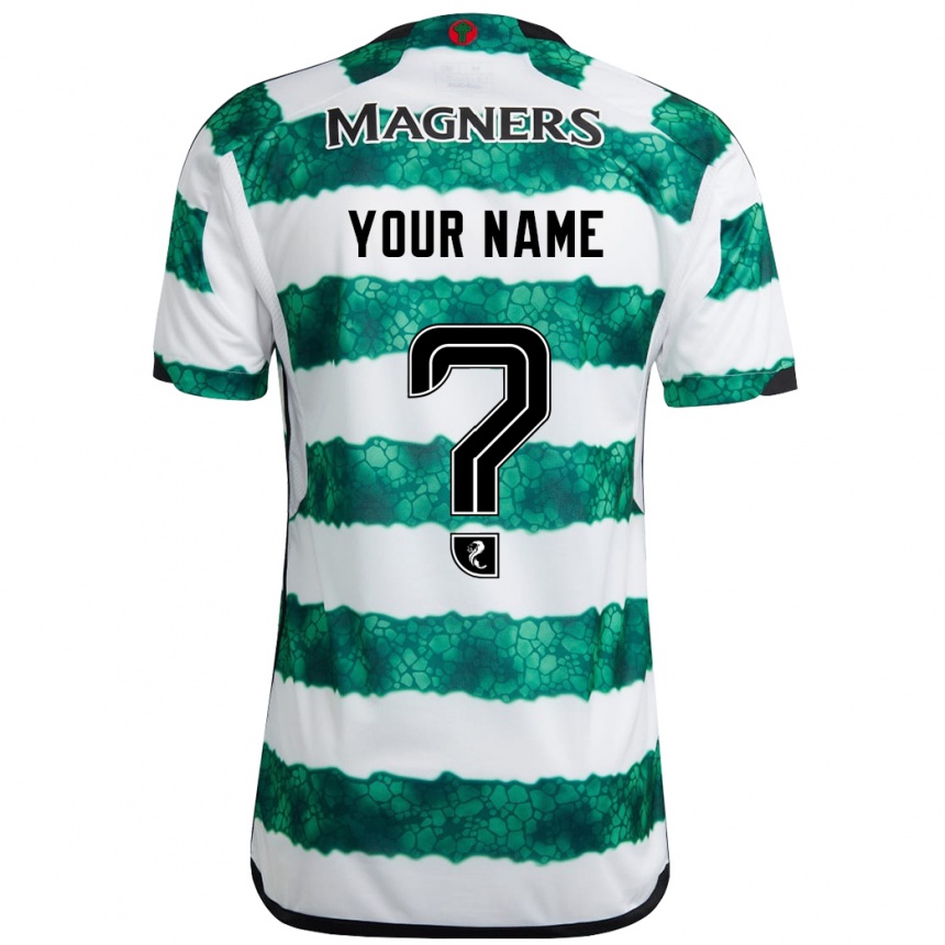 キッズフットボールあなたの名前#0緑ホームシャツ2023/24ジャージーユニフォーム