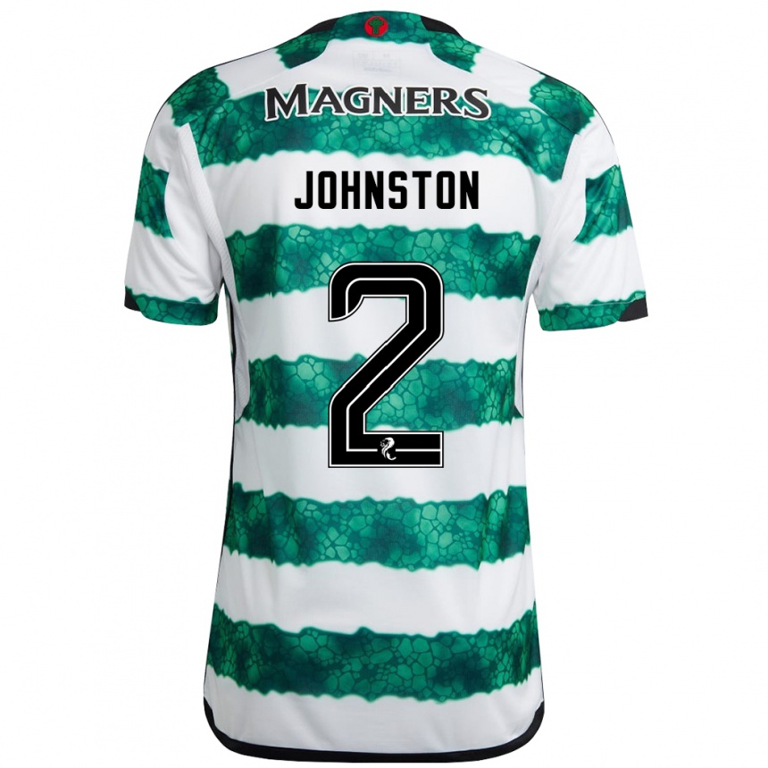 キッズフットボールアリスター・ジョンストン#2緑ホームシャツ2023/24ジャージーユニフォーム
