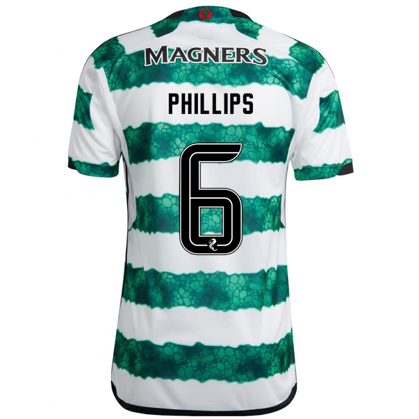 キッズフットボールナサニエル・フィリップス#6緑ホームシャツ2023/24ジャージーユニフォーム