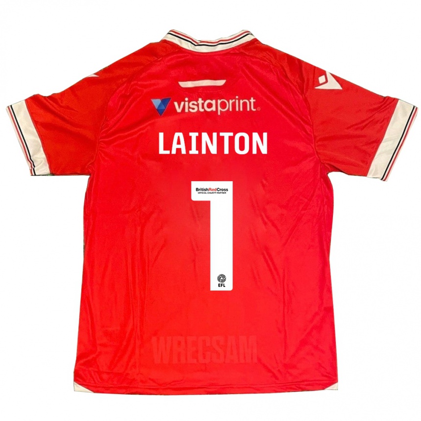 キッズフットボールロブ・レイントン#1赤ホームシャツ2023/24ジャージーユニフォーム