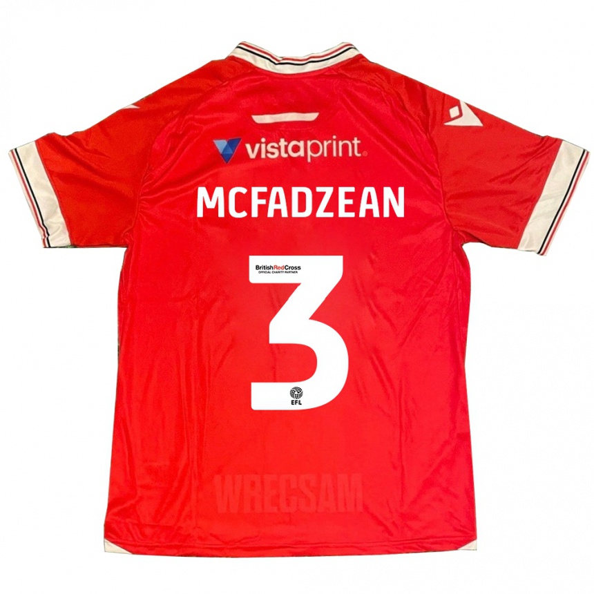 キッズフットボールカラム・マクファジーン#3赤ホームシャツ2023/24ジャージーユニフォーム