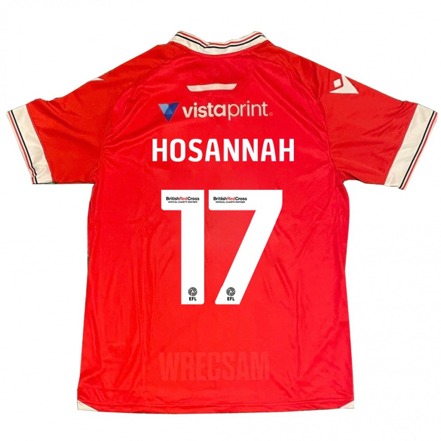 キッズフットボールブライス・ホザンナ#17赤ホームシャツ2023/24ジャージーユニフォーム