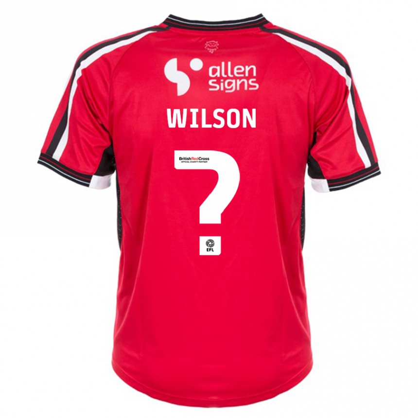 キッズフットボールホリー・ウィルソン#0赤ホームシャツ2023/24ジャージーユニフォーム