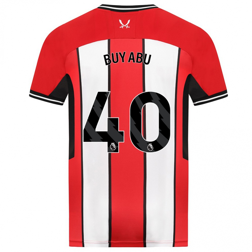 キッズフットボールジリ・ブヤブ#40赤ホームシャツ2023/24ジャージーユニフォーム