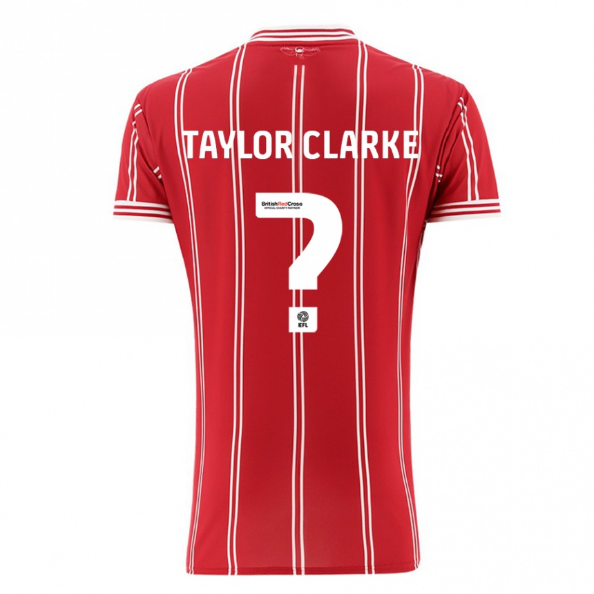 キッズフットボールオマー・テイラー・クラーク#0赤ホームシャツ2023/24ジャージーユニフォーム