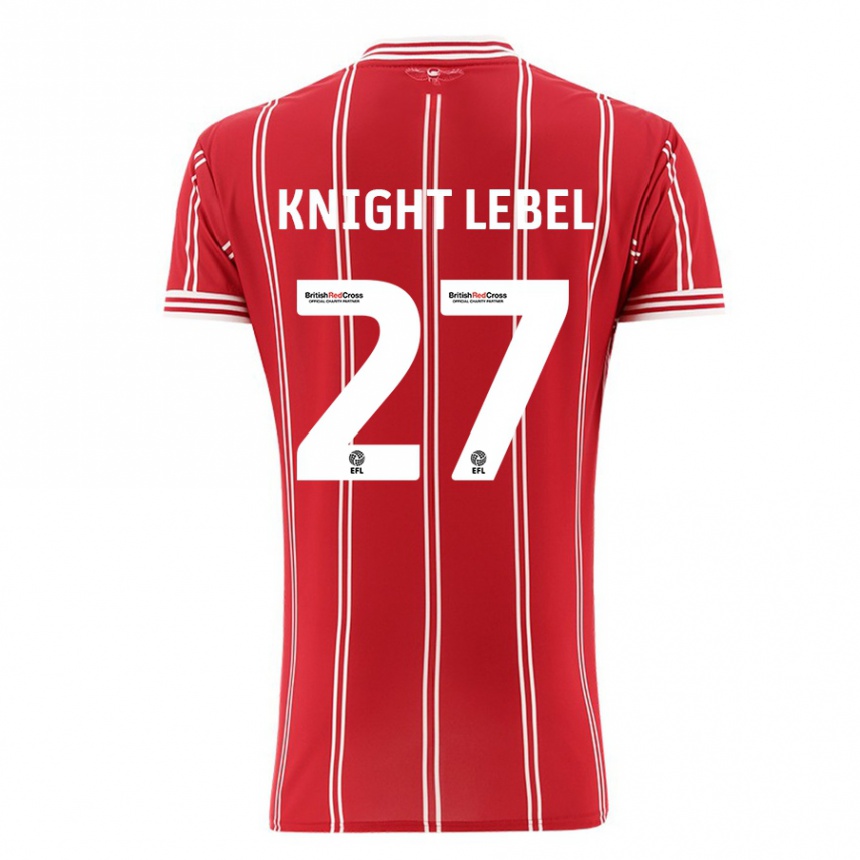 キッズフットボールジェイミー・ナイト・ルベル#27赤ホームシャツ2023/24ジャージーユニフォーム