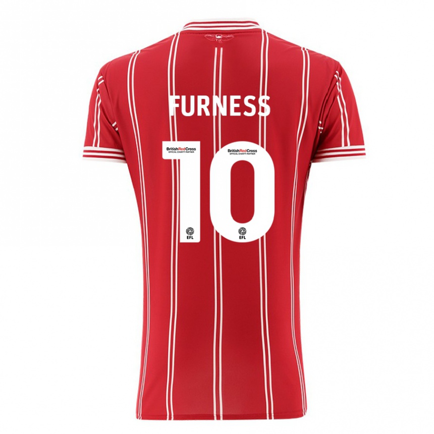 キッズフットボールレイチェル・ファーネス#10赤ホームシャツ2023/24ジャージーユニフォーム