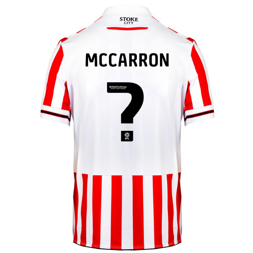 キッズフットボールリアム・マッキャロン#0赤白ホームシャツ2023/24ジャージーユニフォーム