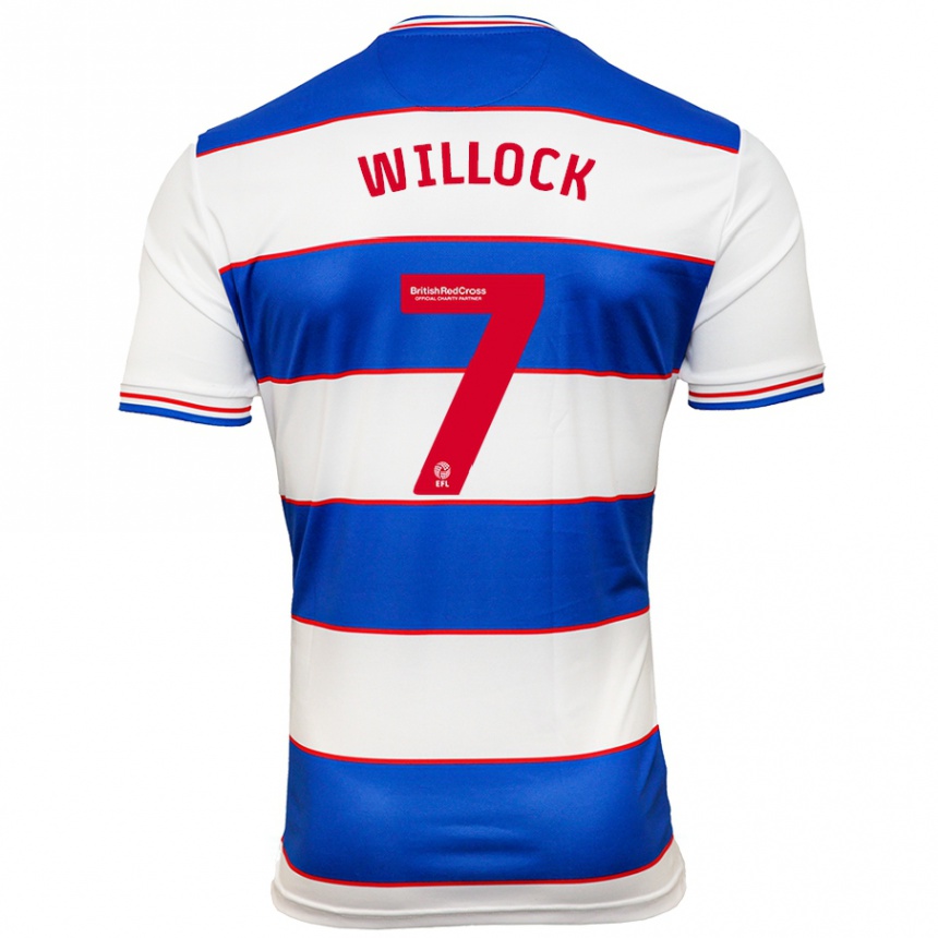 キッズフットボールクリス・ウィロック#7白青ホームシャツ2023/24ジャージーユニフォーム
