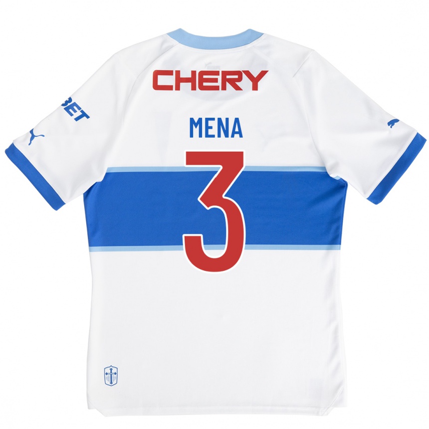 キッズフットボールエウゲニオ・メナ#3白ホームシャツ2023/24ジャージーユニフォーム