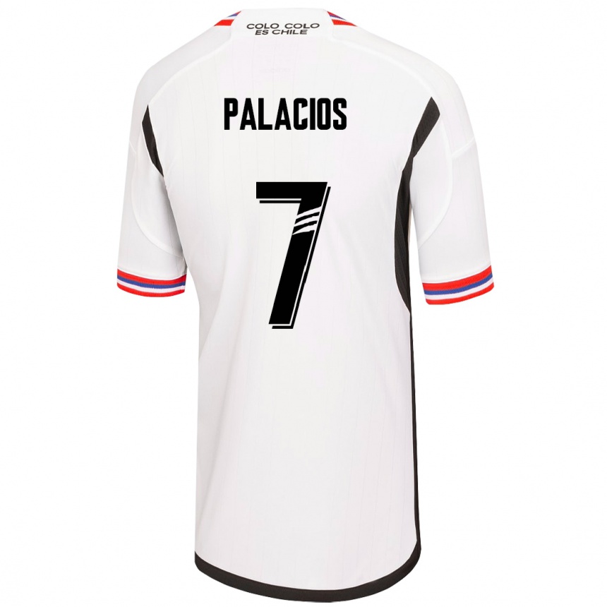 キッズフットボールカルロス・パラシオス#7白ホームシャツ2023/24ジャージーユニフォーム