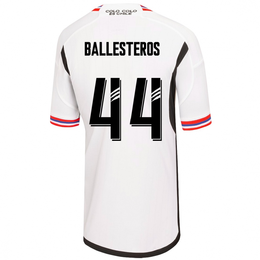 キッズフットボールホセ・マルティン・バレステロス・ベラ#44白ホームシャツ2023/24ジャージーユニフォーム