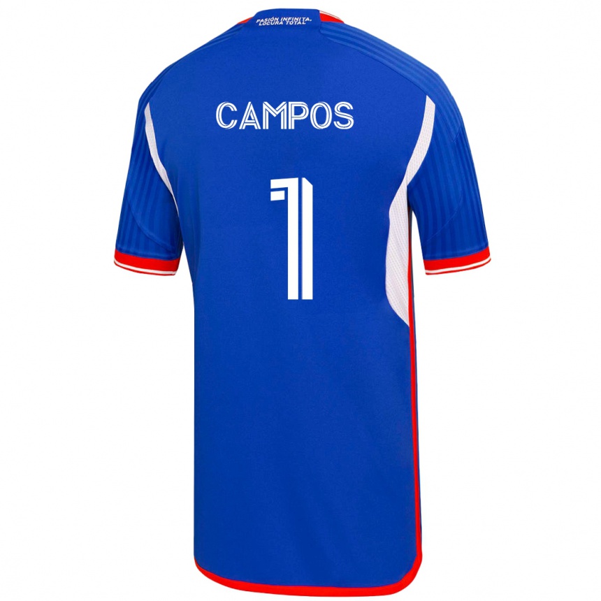 キッズフットボールクリストバル・カンポス #1青ホームシャツ2023/24ジャージーユニフォーム