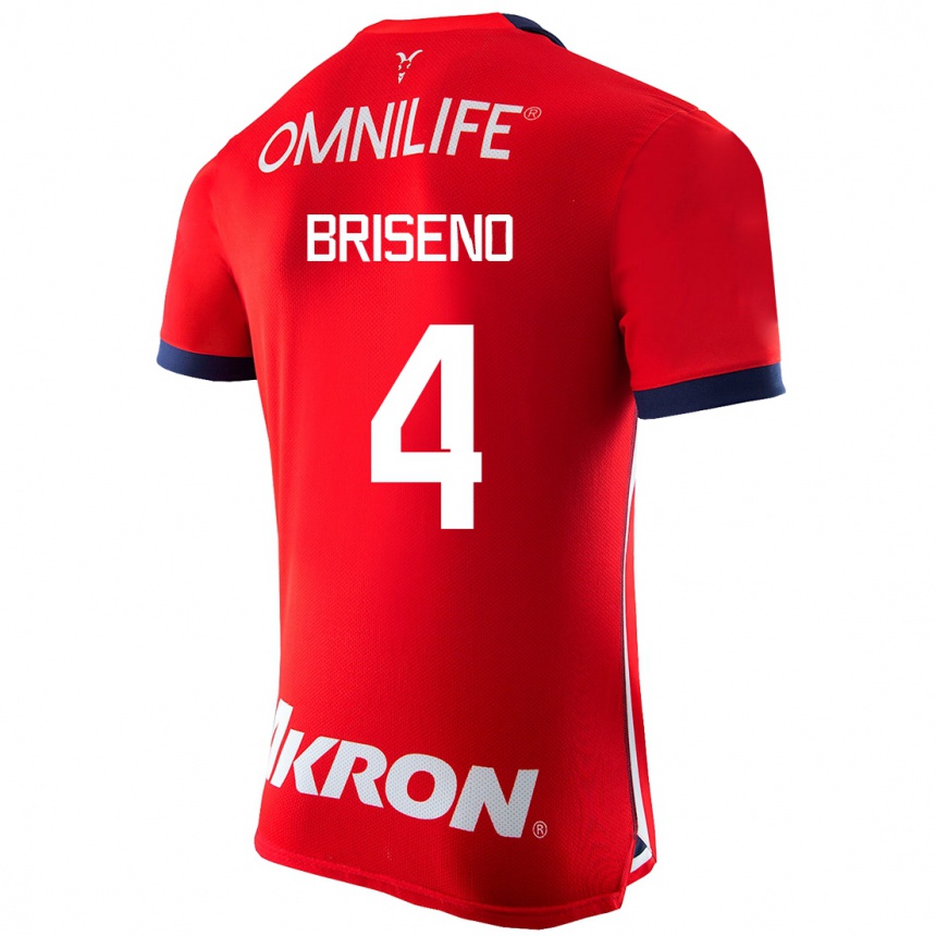 キッズフットボールアントニオ・ブリセーノ#4赤ホームシャツ2023/24ジャージーユニフォーム