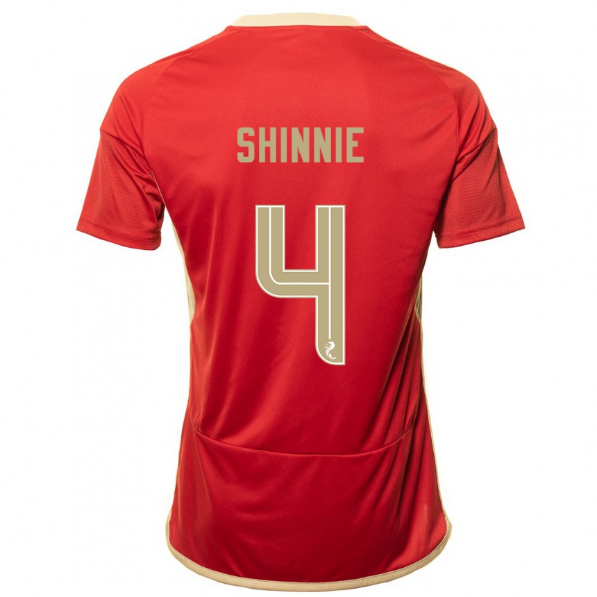 キッズフットボールグレアム・シニー#4赤ホームシャツ2023/24ジャージーユニフォーム